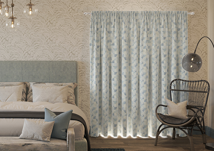 Mosaic Tile, Denim - Made to Measure Curtains - Image 7